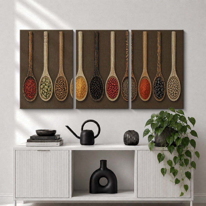 «Spoon» en bois, H 24 po x l 48 po x P 1,5 po, Toile tendue