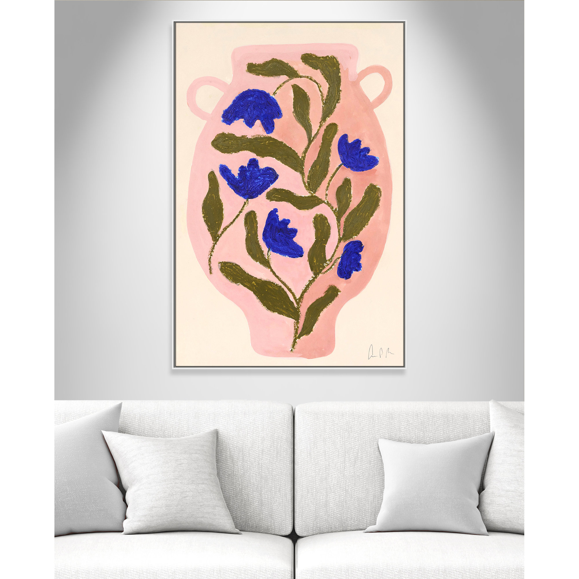 Vase No. 01 Print by Camilla Bergqvist, 61.5" H x 41.5" W, White