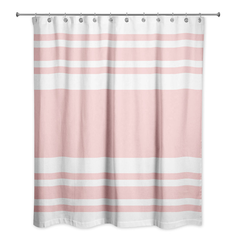 Rideau de douche Hylan, Rose rayé 2