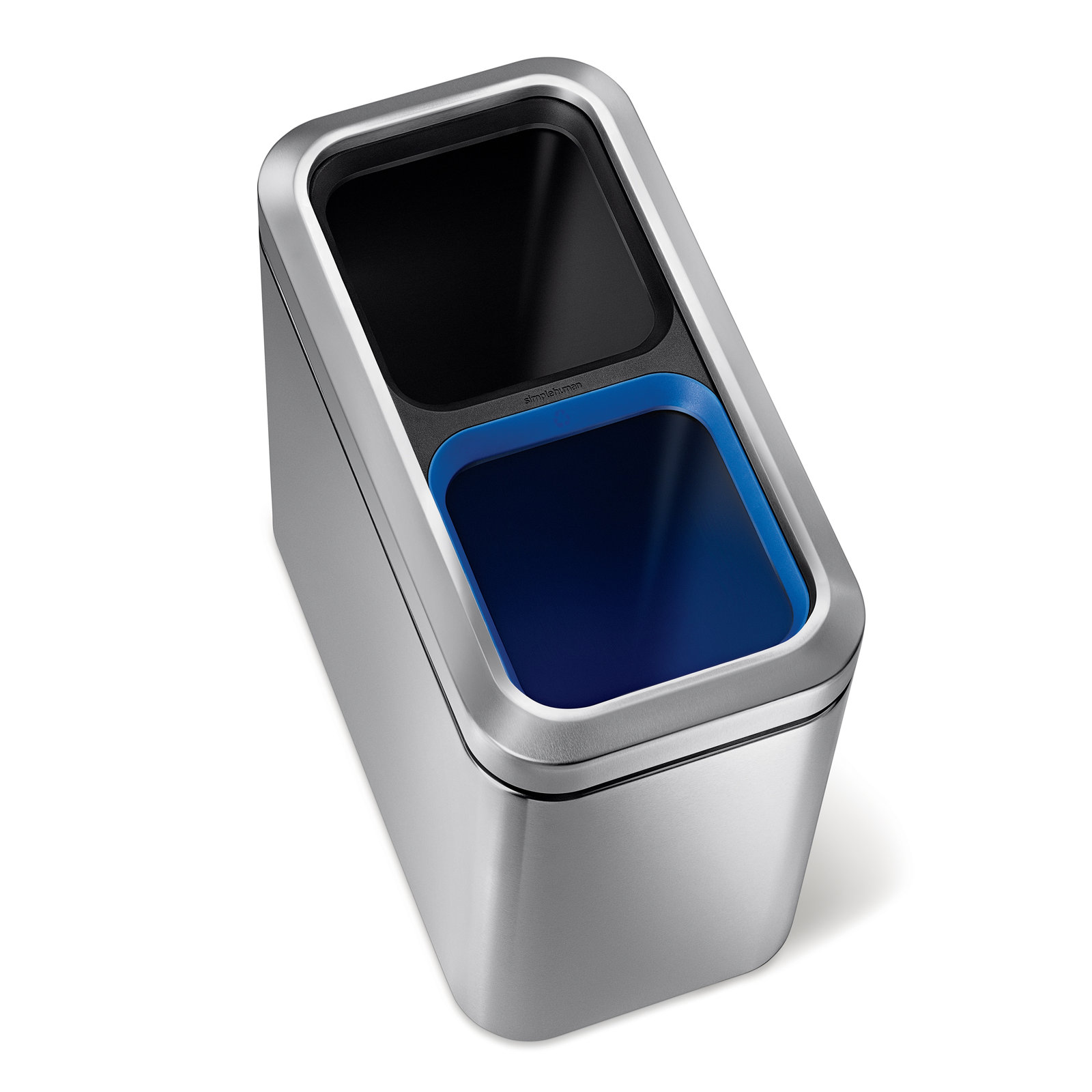 simplehuman 5.3gal Dual Recycling Can, Brushed Stainless Steel