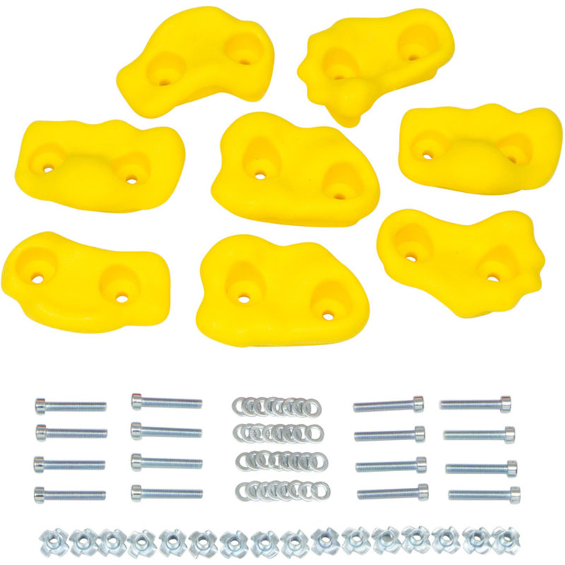 Ensemble de 8 petites roches texturées, Jaune