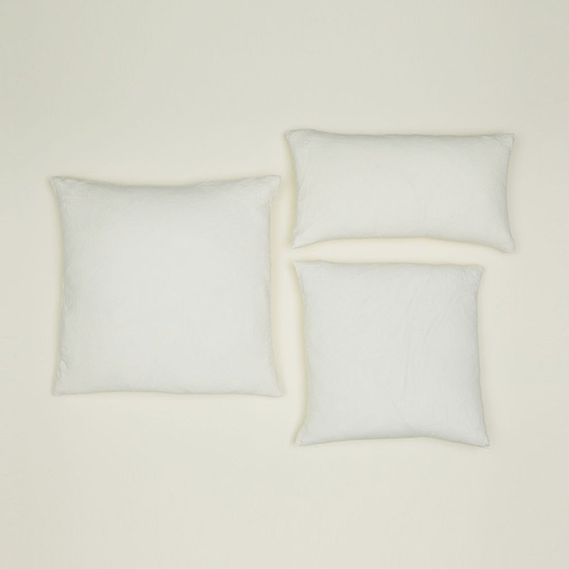 Simple Linen Pillow Cover & Insert, Ivory, Square 18"