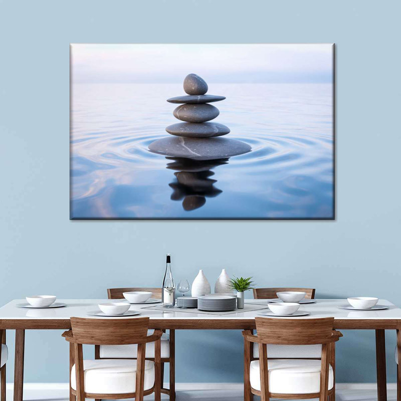 Zen Stone Balance, reproduction sur toile, H 30 po x l 45 po x P 1,25 po