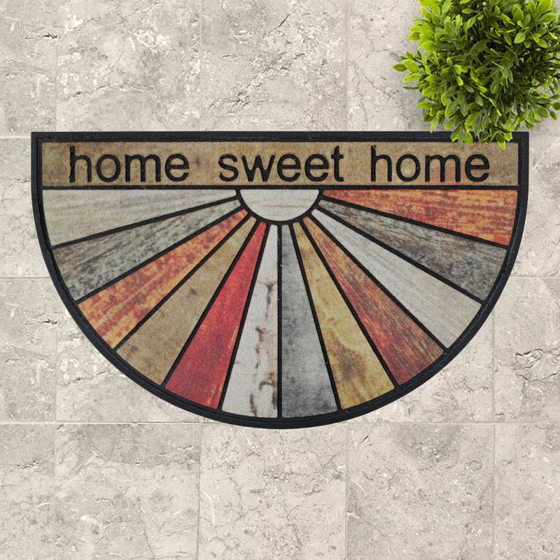 Home Sweet Home Half Round Door mat Outdoor 30 x 18 Rubber for Entry Way