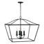 Luminaire suspendu en fer noir à 4 lumières Grady