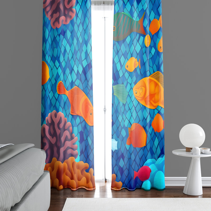 Paire de rideaux semi-transparents en polyester Aftan, L 20 po x L 82 po