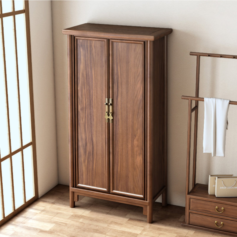 Simple Solid Wood Design Wardrobe, Walnut