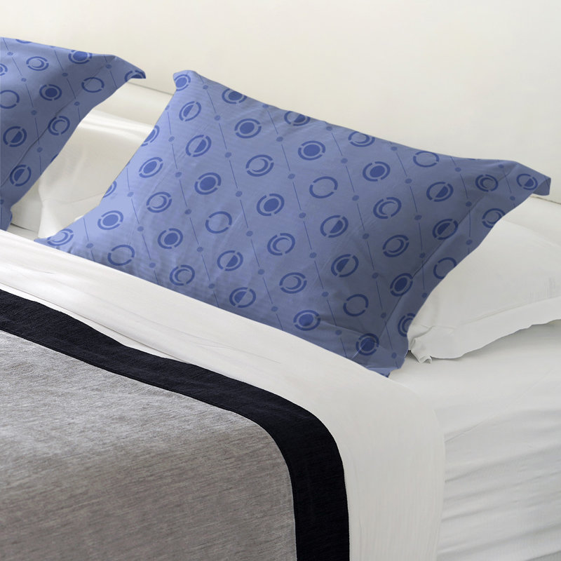 Taie décorative oreiller Classic Moon phases, Microfibre, Reine, Bleu