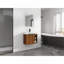 Meuble-lavabo mural 28 po avec lavabo en céramique blanche et garniture de porte à fermeture en douceur-154815169