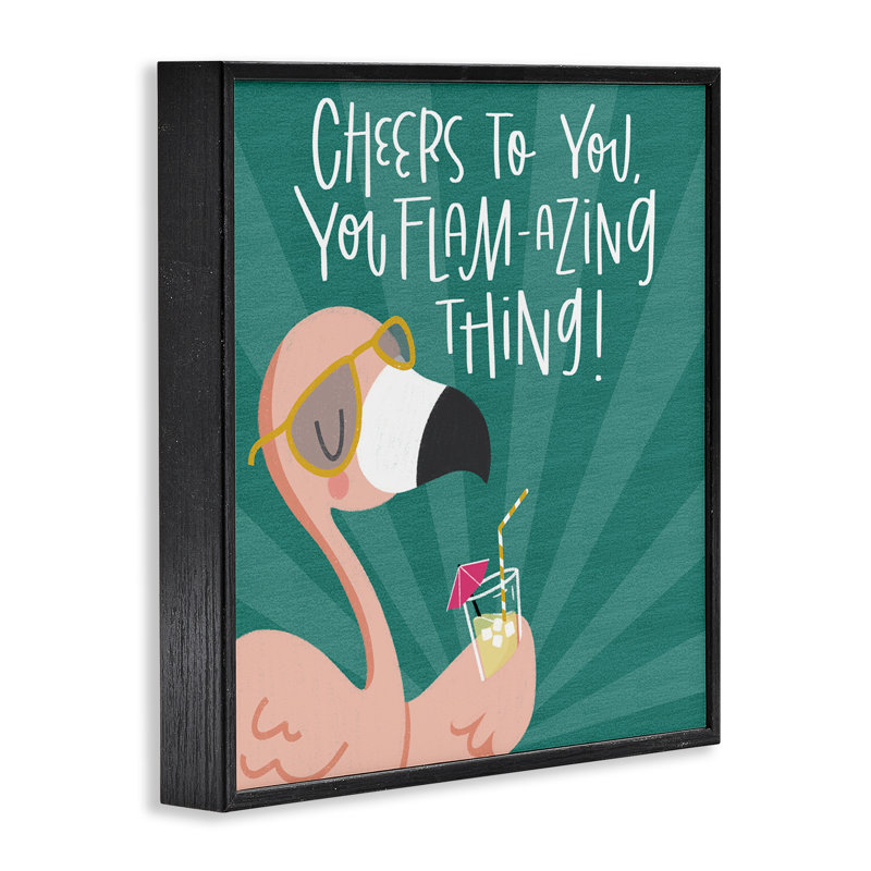 Giclée encadrée Cheers To You, design par Sarah Hickman, H 24 po x l 24 po, Giclée encadrée noir minuit