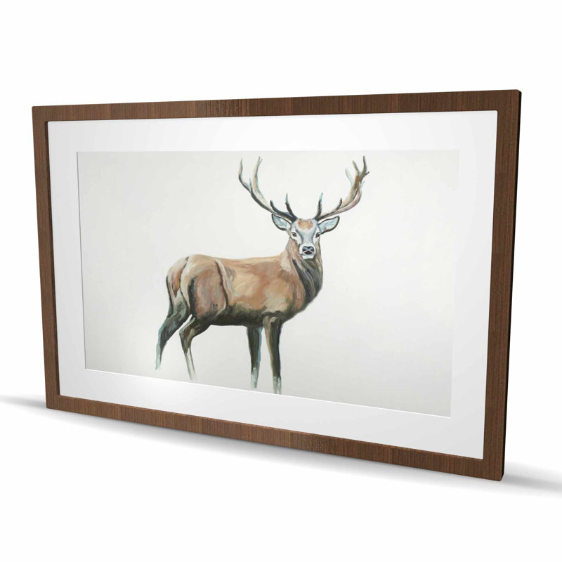 Imprimé matelassé encadré de cerf beige