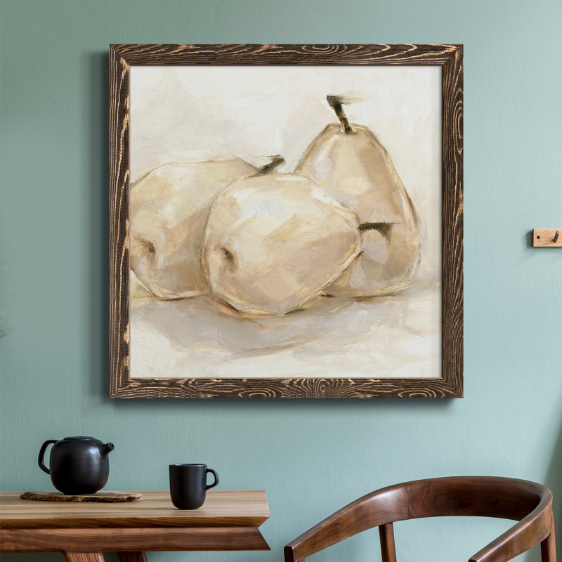 White Pear Study II - reproduction d'art sur toile encadrée, H 20 po x l 20 po x P 1,5 po, Noyer