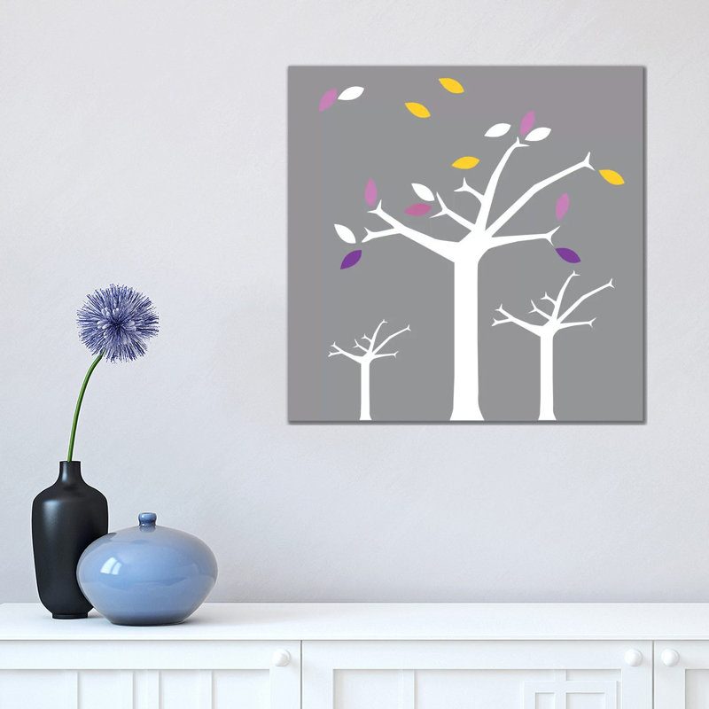 Autumn Trees Gray by 5by5collective - Wrapped Canvas Gallery-Wrapped Canvas Giclée, 45.72 cm H x 45.72 cm W