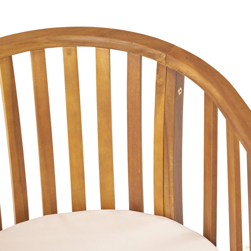 Ensemble repas d'extérieur 6 places en bois d'acacia avec coussins