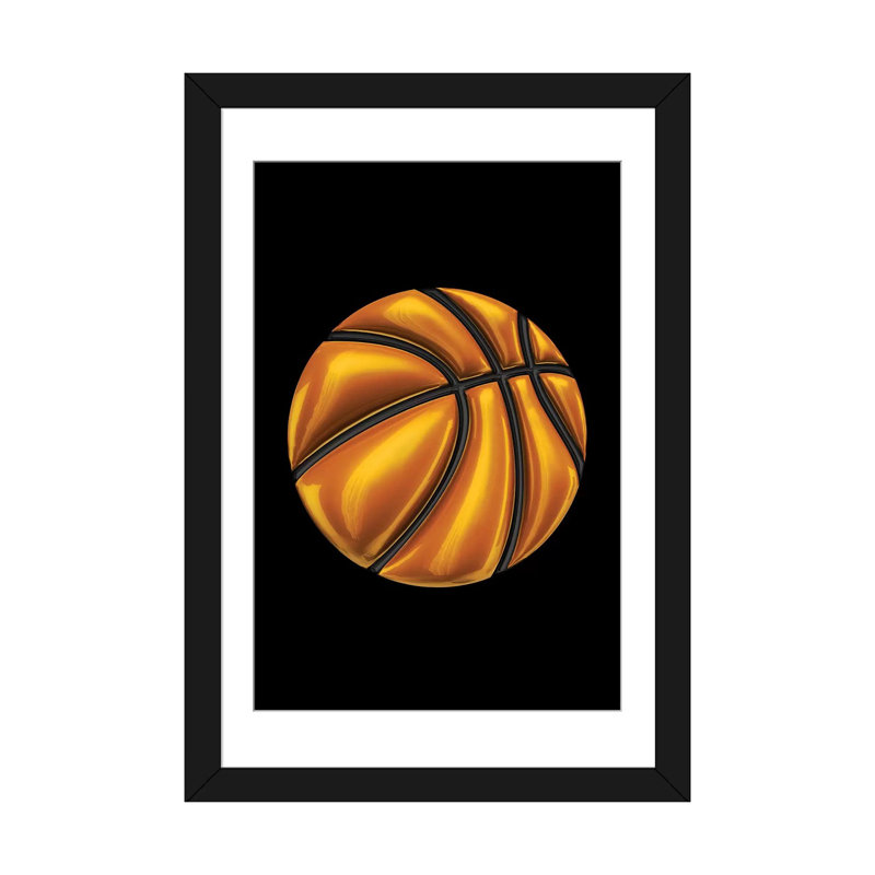 «Basketball», impression sur toile, H 24 po x l 16 po x P 1 po, Toile tendue, Blanc