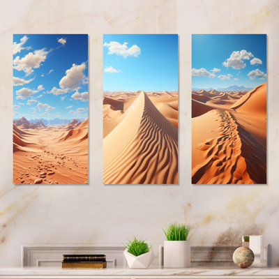 «Desert Dunes», ensemble de 3 reproductions d'art sur toile