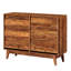 Bevel Design, style rétro, commode double à 6 tiroirs, brun, commode de style couloir avec 47,3 pouces de largeur, pour garde-robe de chambre à coucher