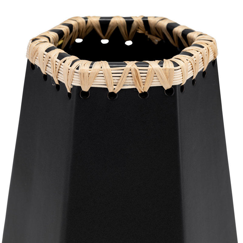 Claudene Boho Stoneware Ceramic Vase with Handwoven Detailing and Geometric Design - Modern Decorative Accent for Eclectic Interiors.