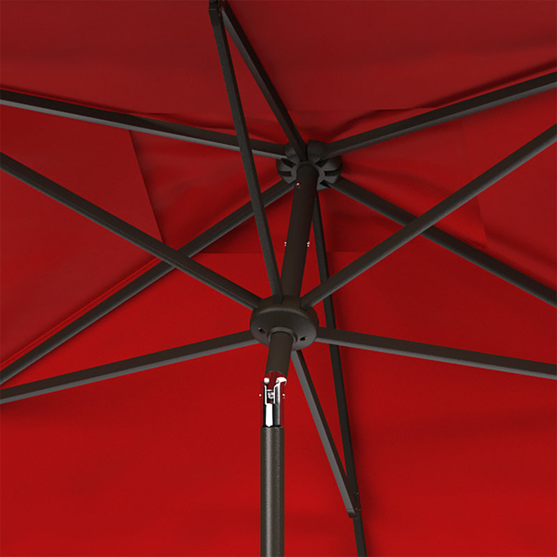 Parasol de marché rectangulaire 118,1 po Teo, Rouge / blanc, Noir