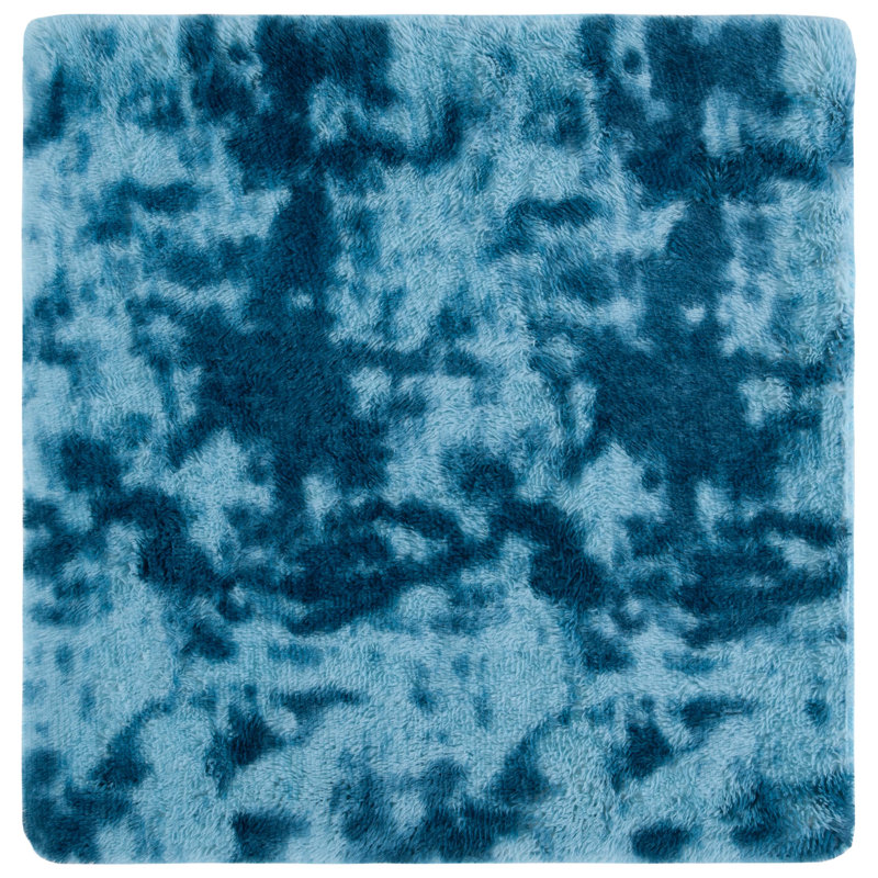 Zahrya Shag Performance Abstract Rug, Square 4'