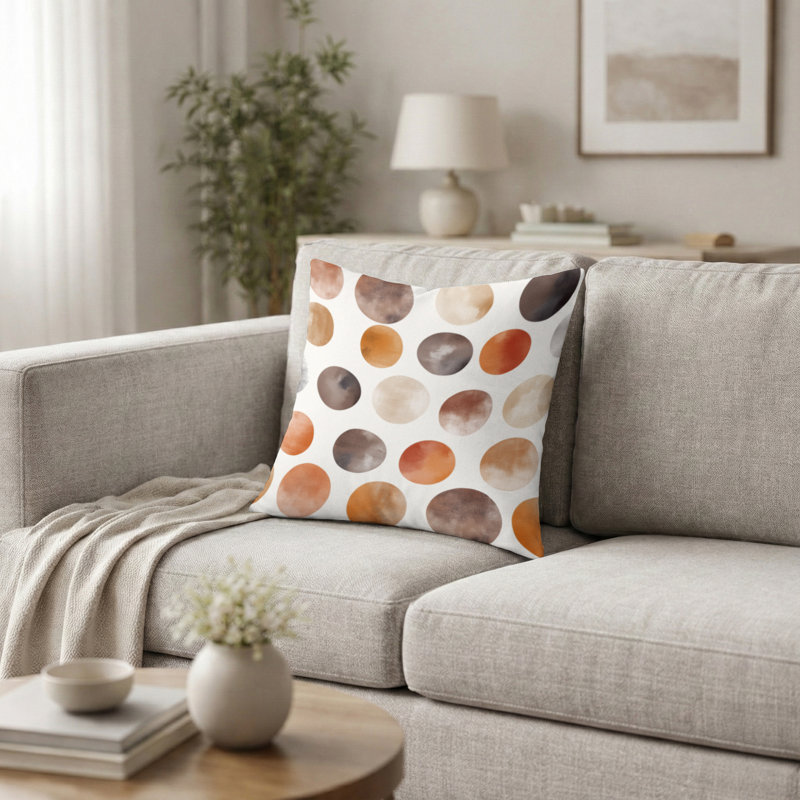 Coussin décoratif géométrique - Coussin Yelorange, H 20 po x l 20 po