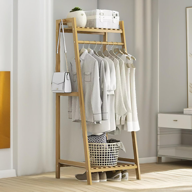 50cm Open Wardrobe Garment Rail With Storage Shelf