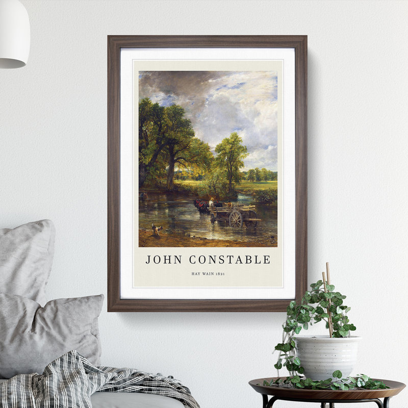The Hay Wain by John Constable - Framed Print, 65cm H x 48cm W x 2cm D, Walnut Framed