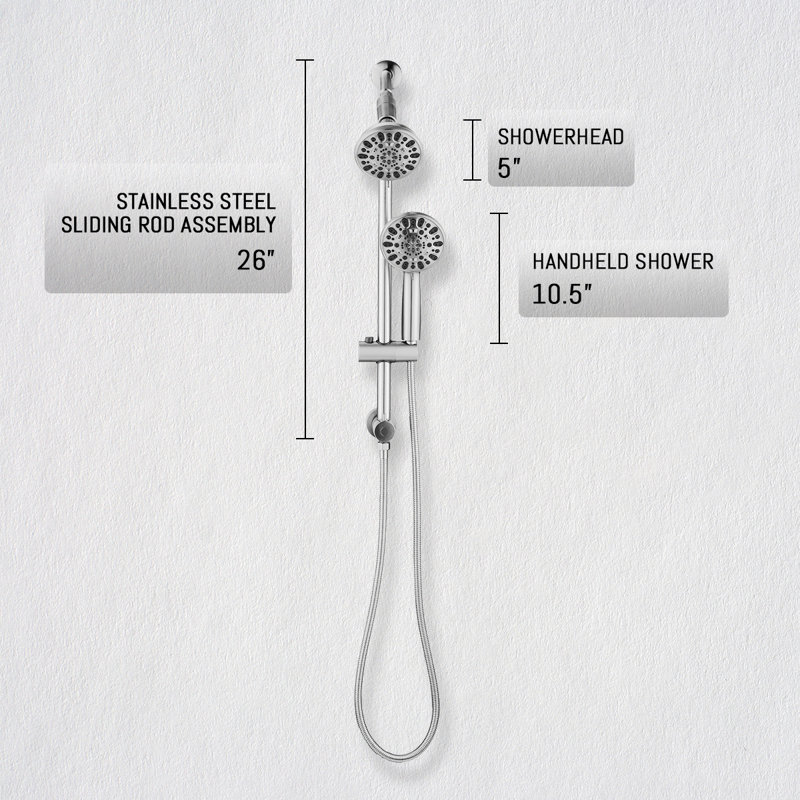 Rain Fixed Shower Head 1.8 GPM GPM, Gray