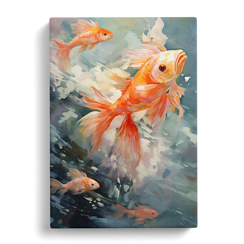 Fish Impressionism Art - Wrapped Canvas, 76cm H x 50cm W x 3cm D