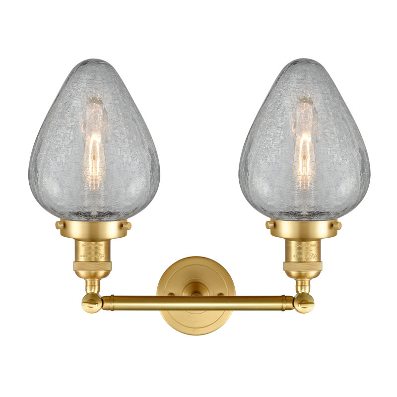 Éclairage pour salle de bain à intensité variable 2 lumières Shauna, Or satiné