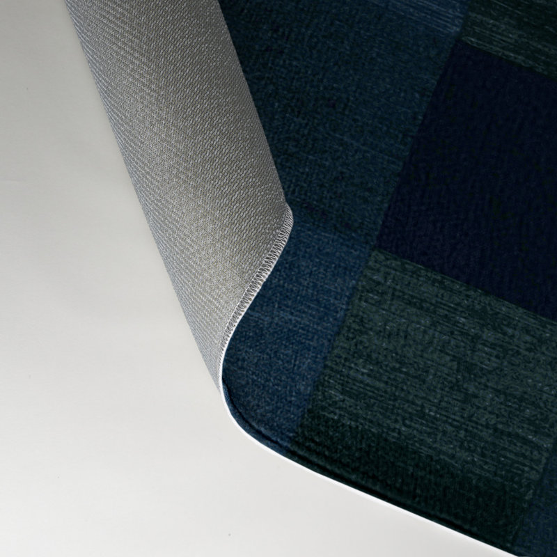 Tapis d'intérieur et d'extérieur à carreaux bleu, Rectangulaire 3 pi x 5 pi