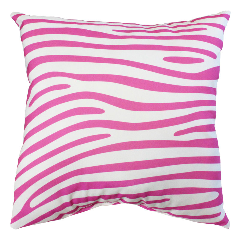 Animal Print Reversible Throw Pillow, Pink/White