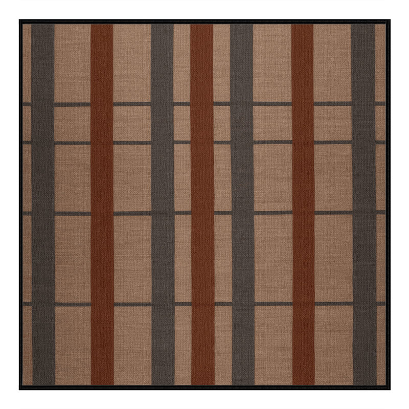Tapis damier noir lavable à la machine, Carré 6 pi