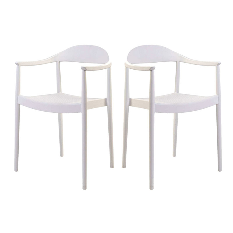 Fauteuil de terrasse empilable, Blanc