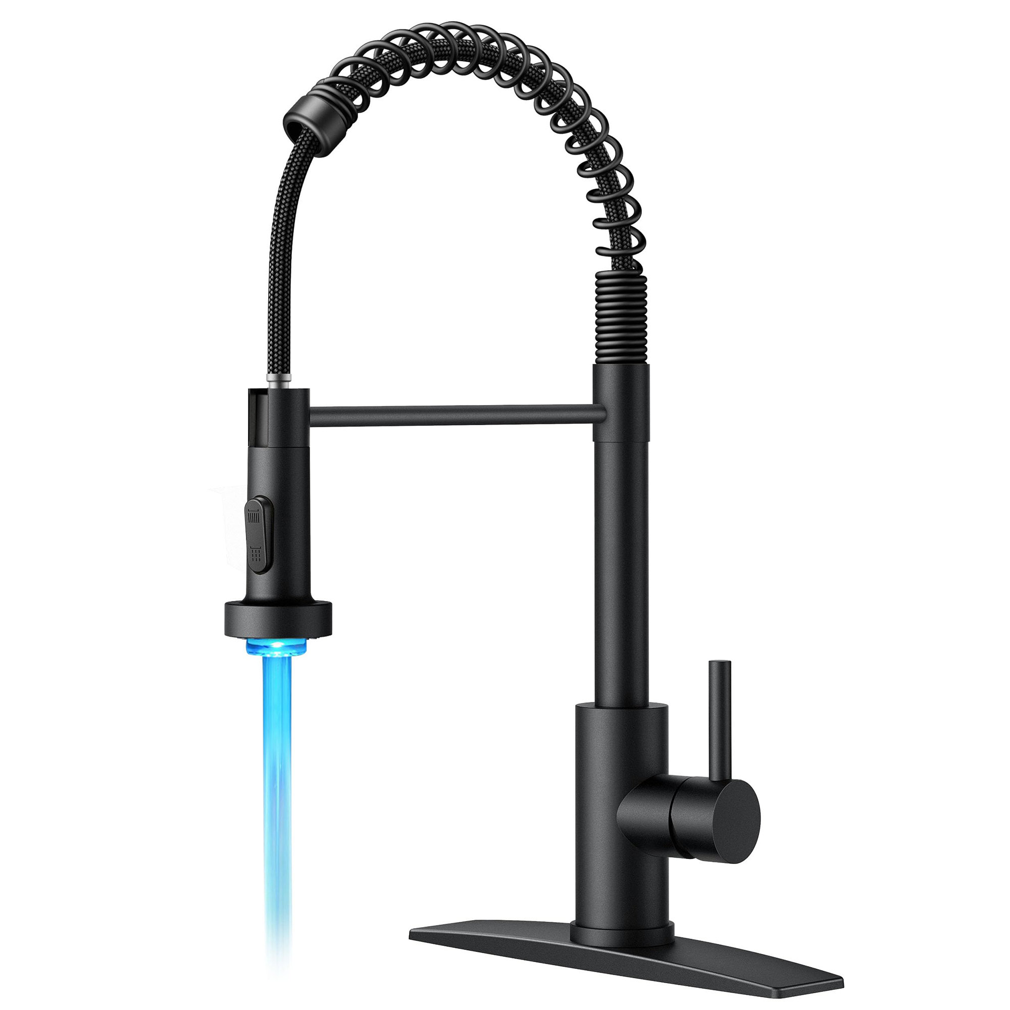 Underyr LED Kitchen Faucet with Pull Down Sprayer Black | Wayfair