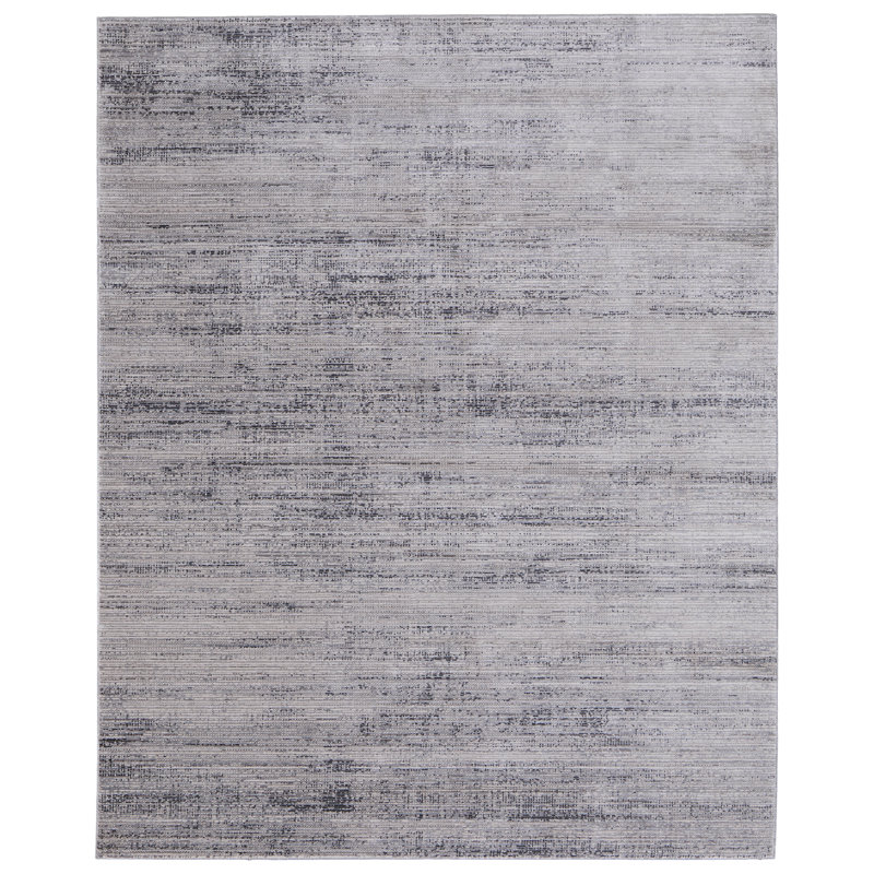 Tapis Esser moderne uni, tapis d'appoint, Rectangle 6 pi 7 po x 9 pi 6 po, Gris / ivoire / taupe