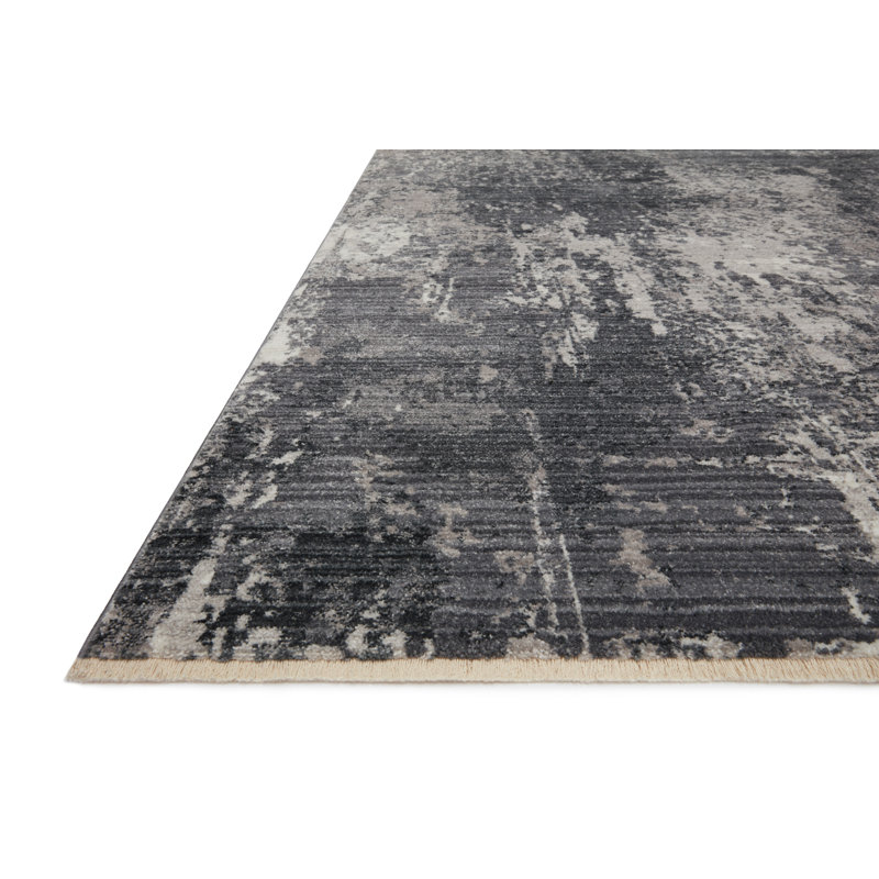 Ballyrashane Power Loom Black/Gray Rug, Runner 2'7" x 12'