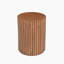 Hoodle Cylindrical Walnut Stained Wooden Fluted Finish Side End Table - Bold Simple Design