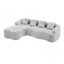 Canapé modulaire en L en chenille à compression complète avec méridienne incurvée pour une détente confortable dans les espaces de vie-863019587
