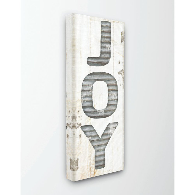«Joy», reproduction d'art textuel, Toile tendue, H 24 po x l 10 po x P 1,5 po