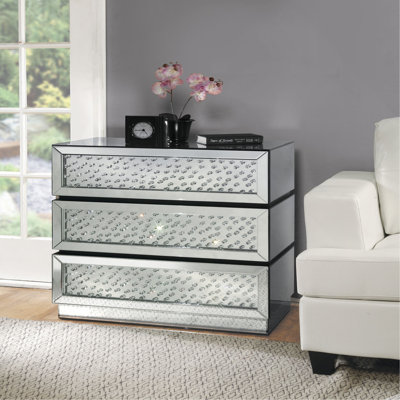 Console avec miroir et faux cristaux (assemblé)