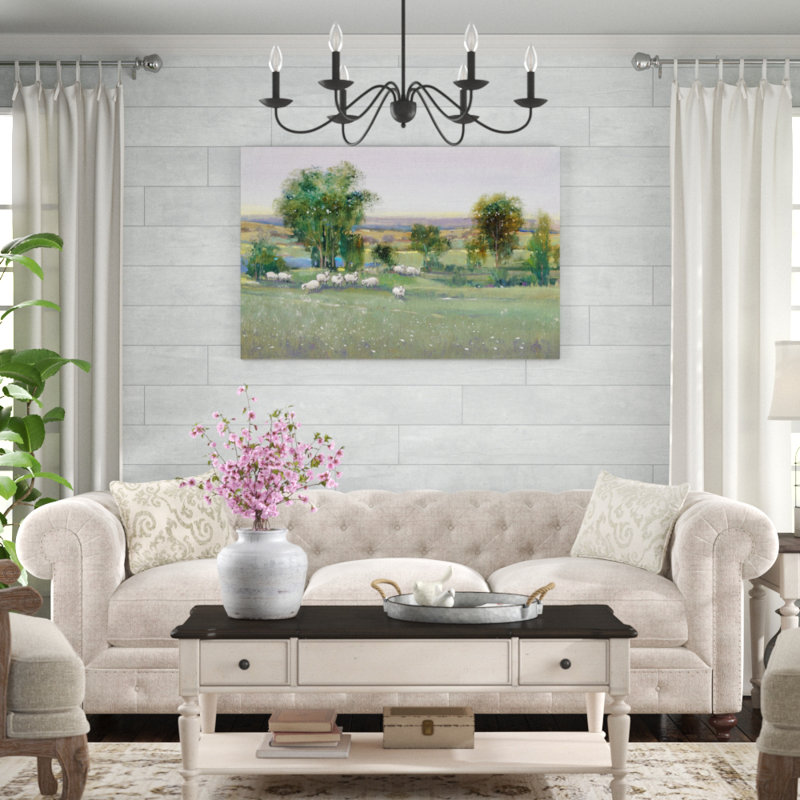Field of Sheep II by Timothy O' Toole - Painting Print, 81cm H x 122cm W, Wrapped Canvas