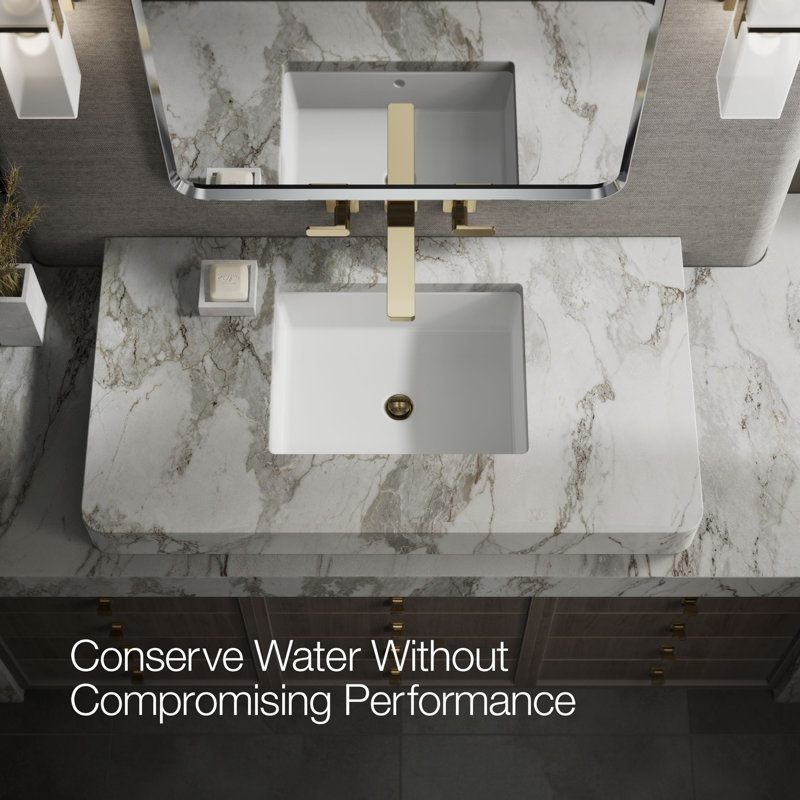 Parallel Wall-Mount Bathroom Sink Faucet Trim, Vibrant French Gold