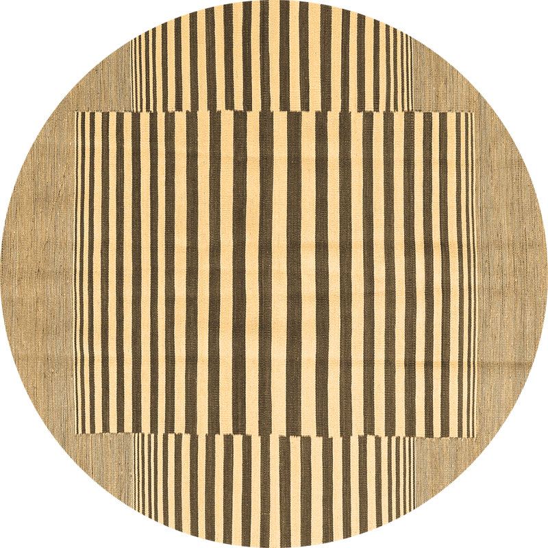 Washable Striped Indoor Rug, Round 7'