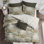 Ensemble de housse de couette en lin beige / ivoire French Countryside