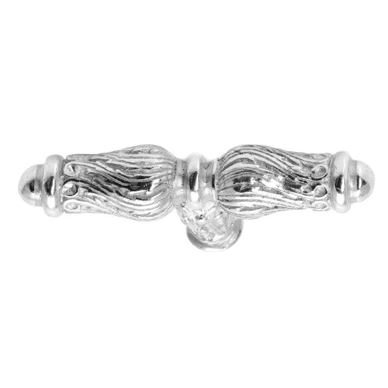 Bouton d'acanthe avec volute de plumes, Chrome