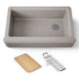 Riverby Undermount Single-Bowl Farmhouse Workstation Kitchen Sink With Tall Apron
