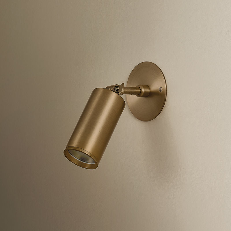 Caleb 4.75" 1-Light Bowl Wall Sconce, Patina Brass