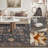 Soft Vintage Floral Washable Non-Slip Area Rug For Living Room, Bedroom Charcoal & Sage Green-1720546523