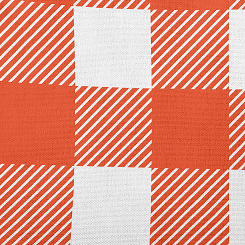 Plaid Reversible Throw Pillow, 26" x 26", Harvest Orange/White